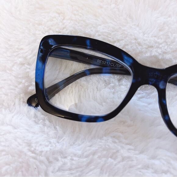 Leila Blue Cateye Oversized Reader Glasses - Picture 2 of 10